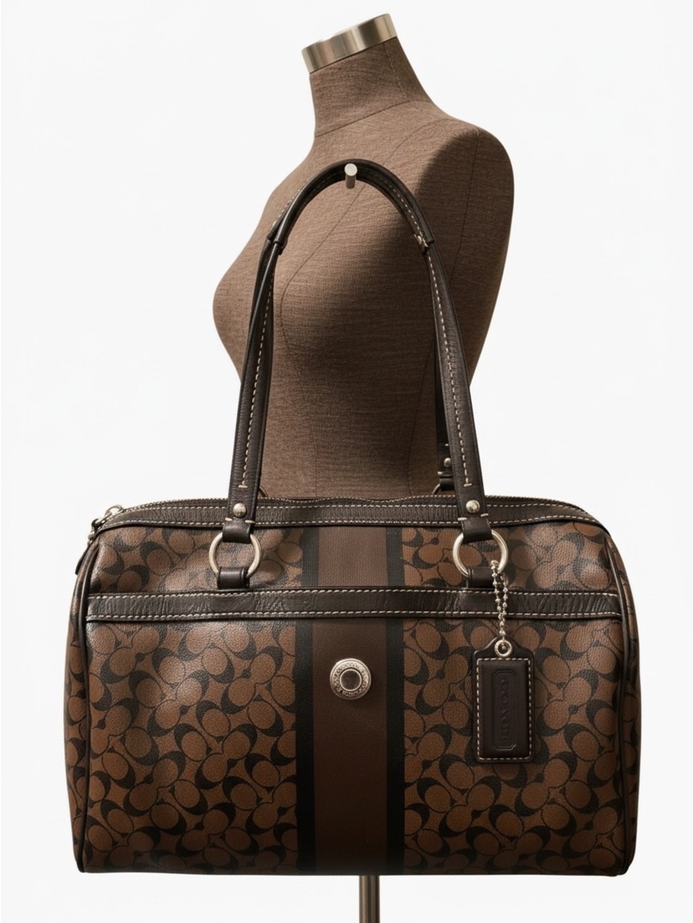 Coach Chelsea Brown Signature Leather Satchel